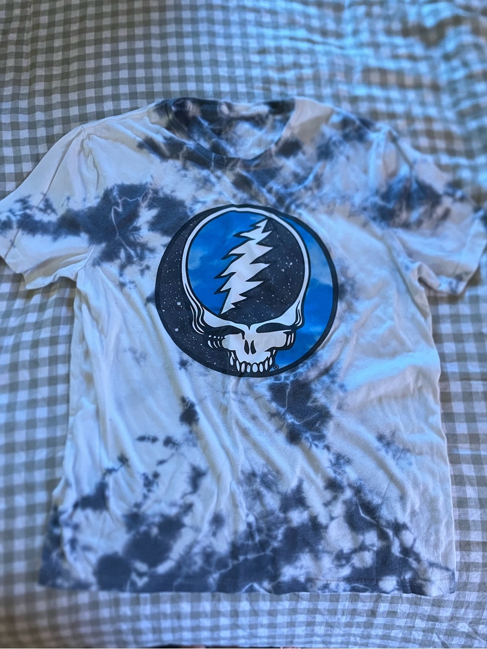 ▫️Grateful Dead Blue Tie-Dye Steal Your Face Skull Graphic T-Shirt